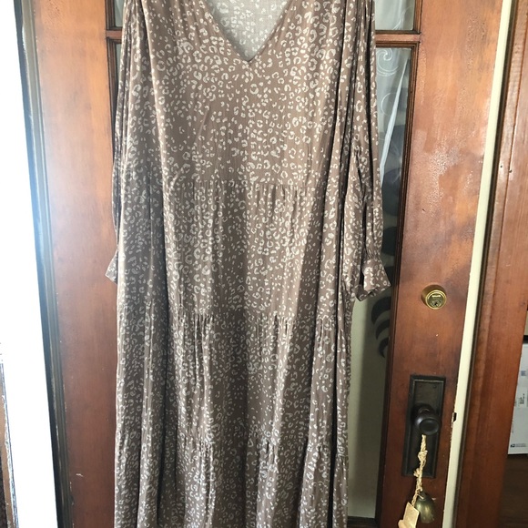 a new day Dresses & Skirts - Boho Chic Tiered Leopard Print Dress NWOT